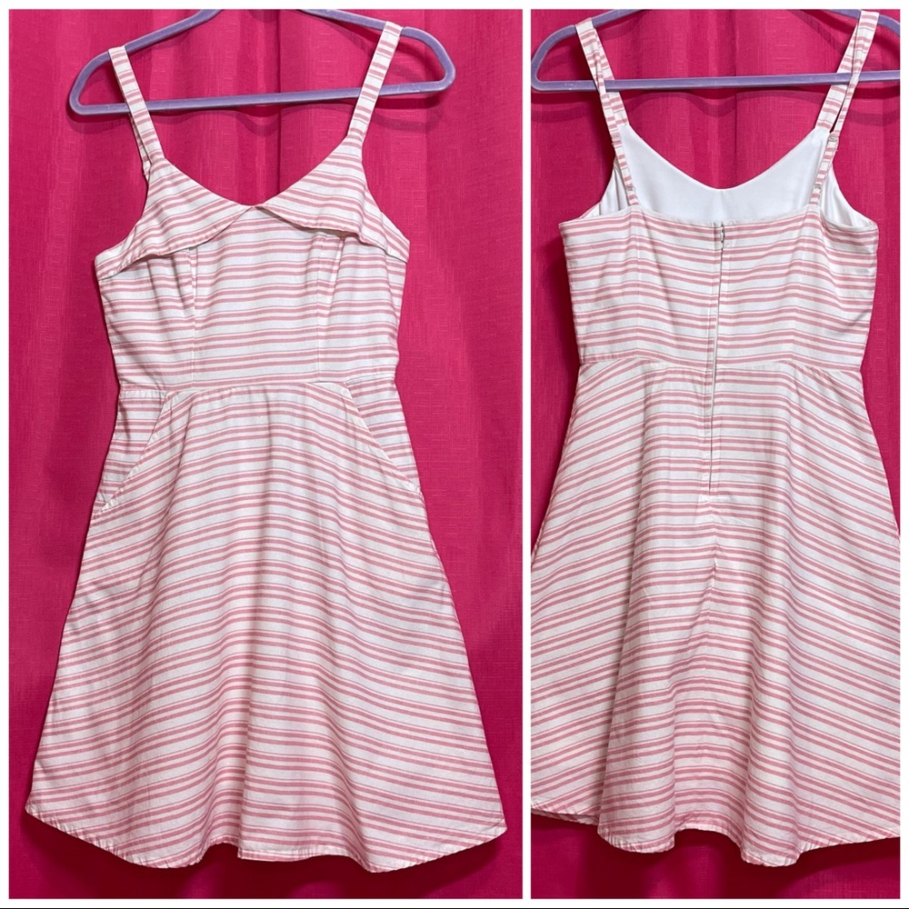 JUN & IVY PINK STRIPE RETRO SUNDRESS SIZE S